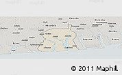 Shaded Relief Panoramic Map of Akukutor, semi-desaturated