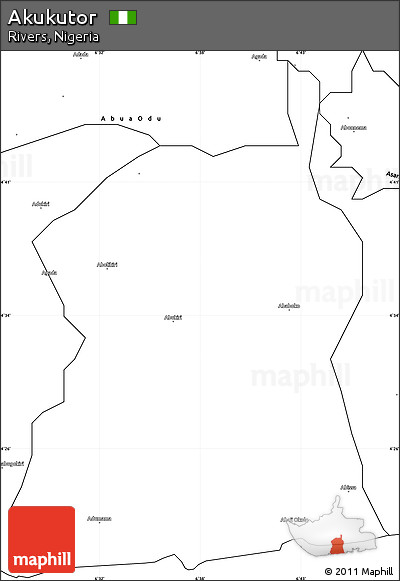 Blank Simple Map of Akukutor
