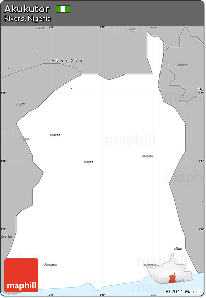 Gray Simple Map of Akukutor