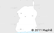 Silver Style Simple Map of Akukutor, single color outside