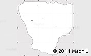 Silver Style Simple Map of Etche, cropped outside