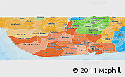 Political Shades Panoramic Map of Rivers