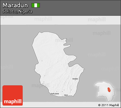 Gray 3D Map of Maradun, single color outside