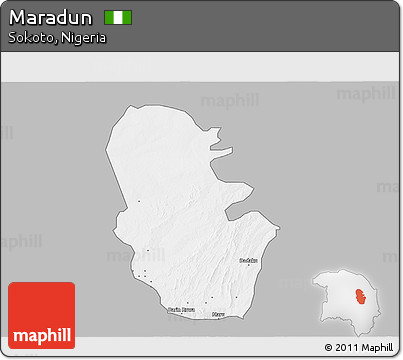 Gray 3D Map of Maradun, single color outside