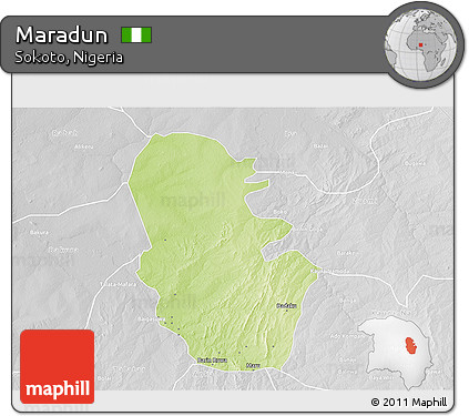 Physical 3D Map of Maradun, lighten, desaturated