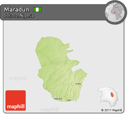 Physical 3D Map of Maradun, single color outside