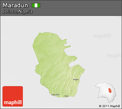 Physical 3D Map of Maradun, single color outside