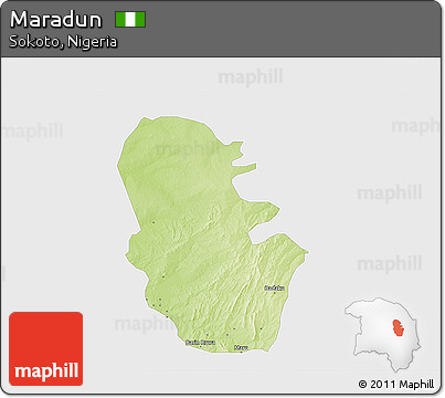 Physical 3D Map of Maradun, single color outside