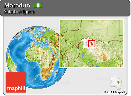 Physical Location Map of Maradun, highlighted parent region