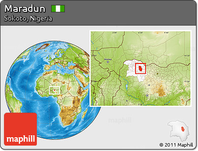 Physical Location Map of Maradun, highlighted parent region