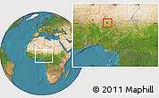 Satellite Location Map of Maradun, within the entire country