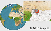 Satellite Location Map of Maradun, highlighted country, highlighted parent region