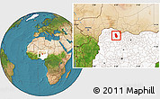 Satellite Location Map of Maradun, highlighted country