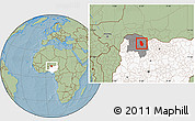Savanna Style Location Map of Maradun, highlighted country, highlighted parent region, hill shading