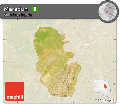 Satellite Map of Maradun, lighten