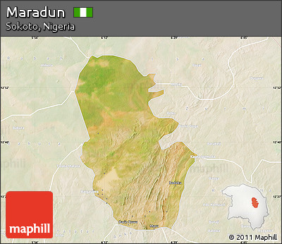 Satellite Map of Maradun, lighten