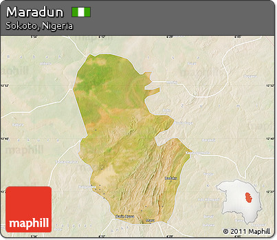 Satellite Map of Maradun, lighten