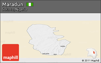 Classic Style Panoramic Map of Maradun, single color outside