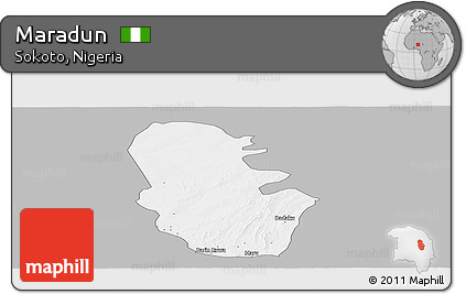 Gray Panoramic Map of Maradun, single color outside
