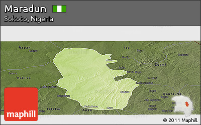 Physical Panoramic Map of Maradun, darken