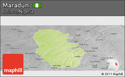 Physical Panoramic Map of Maradun, desaturated