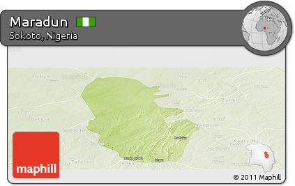 Physical Panoramic Map of Maradun, lighten