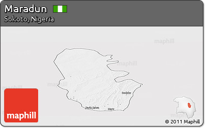 Silver Style Panoramic Map of Maradun, single color outside