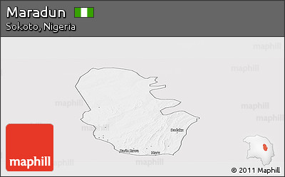 Silver Style Panoramic Map of Maradun, single color outside