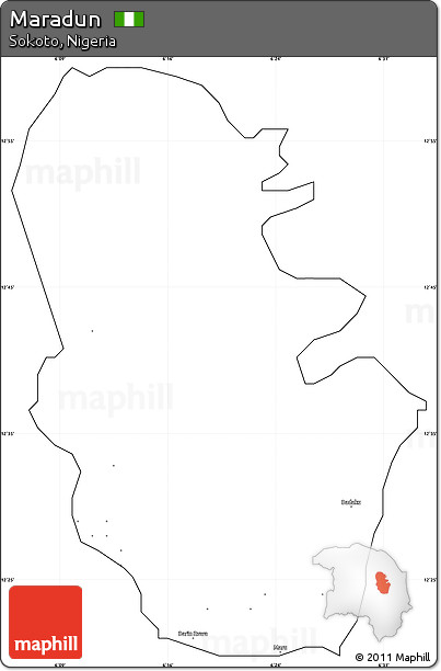 Blank Simple Map of Maradun, cropped outside