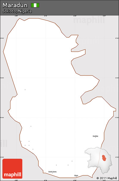 Classic Style Simple Map of Maradun, cropped outside