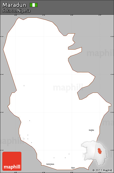 Gray Simple Map of Maradun, cropped outside