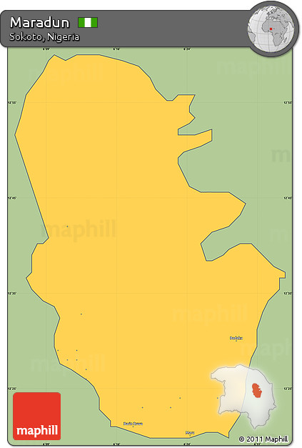 Savanna Style Simple Map of Maradun, cropped outside