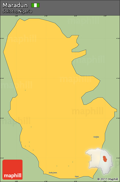 Savanna Style Simple Map of Maradun, cropped outside