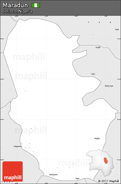 Silver Style Simple Map of Maradun