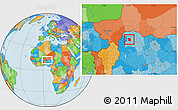 Political Location Map of Yabo