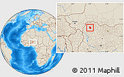 Shaded Relief Location Map of Yabo