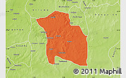 Political Map of Yabo, physical outside