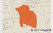 Political Map of Yabo, shaded relief outside