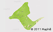 Physical 3D Map of Donga, cropped outside