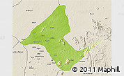 Physical 3D Map of Donga, shaded relief outside