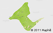 Physical 3D Map of Donga, single color outside