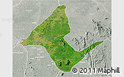 Satellite 3D Map of Donga, lighten, semi-desaturated