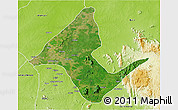 Satellite 3D Map of Donga, physical outside