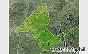 Satellite 3D Map of Donga, semi-desaturated