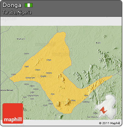 Savanna Style 3D Map of Donga