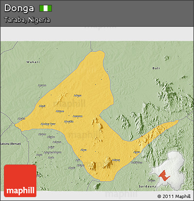 Savanna Style 3D Map of Donga