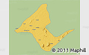 Savanna Style 3D Map of Donga, single color outside