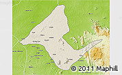 Shaded Relief 3D Map of Donga, physical outside