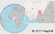 Gray Location Map of Donga, highlighted country