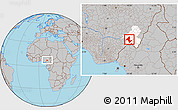 Gray Location Map of Donga, highlighted parent region